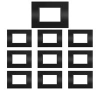 CILIA 3 módulos de placa compatible con Bticino Livinglight, forma rectangular, placas de plástico de alta calidad, soporte 503, varios colores (negro, 3 módulos-10 unidades)