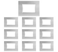 CILIA 3 módulos placa compatible con Bticino Livinglight, forma rectangular, placas de plástico de alta calidad, soporte 503, varios colores (plata cepillada, 3 módulos-10 unidades)