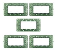 CILIA Compatible con Vimar Plana, soporte para caja 502 503 504 507, soportes de plástico para interruptores y enchufes, soporte 2/3/4/7 módulos (5 unidades verde, 4 módulos)