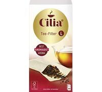 Cilia Filtros de té, 80 Unidades tamaño L, con Solapa de Cierre