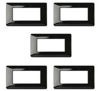 CILIA Placa compatible con Bticino Matix, placas de plástico de alta calidad soporte 504 varios 11 colores disponibles (4 módulos - 5 unidades, negro brillante)