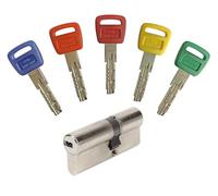 Cilindro Bricard Olympia 30+40 Desbloqueable. 5 Llaves, Plata
