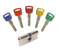 Cilindro Bricard Olympia 40+40 Desbloqueable. 5 Llaves, Plata