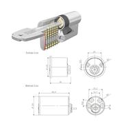 Cilindro - cilindro de seguridad Tesa con leva corta, diseño redondo, adecuado para puertas, alta resistencia y facilidad de instalación.