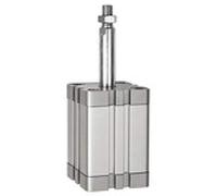 Cilindro compacto, ISO 21287, sencillo, AG, con imán, diámetro de pistón 25, carrera 25, M5, trabajo dr. máx. 10 bar, temperatura -20 °C hasta 70 °C