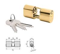 Cilindro CVL 5979 / 30x30 / Laton Pulido Ovalado Levas y Vastagos Cilindro doble