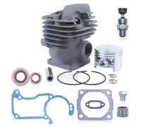 Cilindro de 44,7 mm para kit de pistón para montaje de reconstrucción de extremo superior de motosierra 026, incluye juego de juntas, rodamiento de aguja y sello de aceite de acero