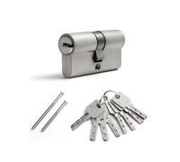 Cilindro de cerradura, cilindro de perfil de 60 mm (30/30), cerradura de cilindro con 8 llaves horizontales, cerradura de cilindro de aleación de zinc, adecuado para la mayoría de tipos de puertas (1
