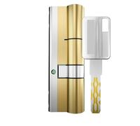 Cilindro de cerradura estándar europeo, cilindro de cerradura de cobre for puerta antirrobo de nivel Súper C, cilindro for el hogar, 8 llaves maestras(32.5AND37.5 70MMP)