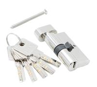 Cilindro de cerradura seguridad, cilindro puerta central, manija Interior for dormitorio, sala estar, latón, 5 llaves, 55, 60, 65, 70, 75, 80, 85, 90-120mm(90MMPKnob 35and55 mm)