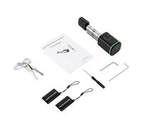 Cilindro de cierre inteligente, cilindro de cerradura de huellas dactilares, cerradura electrónica con huella digital, cilindro de cierre electrónico de 60 mm con 2 tarjetas de llave, compatible con