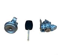 Cilindro de encendido y cerradura de puerta con llaves para Ford Fiesta 2011-2019, juego de interruptores de repuesto compatible con OE BE8Z-542199 BE8Z11582B, acabado metálico plateado