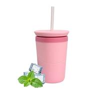 Cilindro De Hielo - Mini Máquina De Hielo Portátil | Bandeja De Silicona Con Tapa Y Pajita | Tazas De Hiello Para Cóctel, Whisky, Bourbon, Soda, De Café | Molde De Viaje Apto Para Lavavajillas