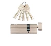 Cilindro de puerta Cilindro de cerradura Cerradura seguridad puerta central Interior Dormitorio Manija estar latón 5 llaves(90MMPKnob 30and60mm)