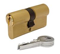CILINDRO F5S3030LC LATÓN 60mm (30+30mm) LEVA CORTA 13mm. CON 3 LLAVES DE SERRETA. IFAM