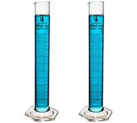 Cilindro graduado de 100 ml, vidrio borosilicato 3.3, escala métrica única, clase B, Karter Scientific 246I7 (paquete de 2)