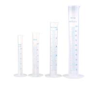 Cilindro graduado de medición graduado, 4 cilindros de medición, cilindro graduado, tubo de ensayo de medición para estudiantes, profesores, 10 ml, 25 ml, 50 ml, 100 ml, traje de cilindro de medición