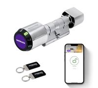 Cilindro inteligente europeo WAFERLOCK C760, IP68 resistente al agua, protección contra incendios, app, RFID/PIN, anti-taladro, 50/50-65 mm (100-115 mm), níquel, EN15684