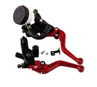 Cilindro Maestro de Freno Delantero Universal Ajustable, Palancas de Embrague de Freno de Motocicleta, Juego de Depósito de Cilindro Maestro (Rojo)