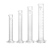 Cilindro medidor de base hexagonal - Vidrio de borosilicato, capacidad de 10 ml a 2000 ml, certificado for pruebas por lotes(F080010)
