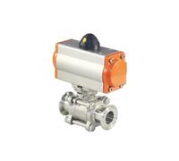 Cilindro neumático de bola de carga rápida de plataforma alta de tres piezas, de acero inoxidable Q611F-16P, con abrazadera de bola de doble efecto(1.5 Inch)