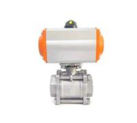 Cilindro neumático de bola de plataforma alta de tres piezas DN65 de acero inoxidable Q611F-16P de doble efecto