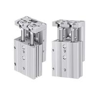 Cilindro neumático de Mesa Deslizante de precisión con riel guía pequeño, 1 Uds., con imán HLS6/8/12/16/20/25-10/20/40/50/75/100/125/150S(Stroke 20mm,HLS20)