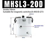 Cilindro neumático de tres mordazas MHSL3 MHSL3-16-125D Manipulador de pinza paralela con cilindro de dedo Abrazadera de apertura extendida(MHSL3-20D)