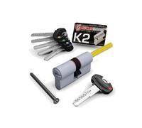 Cilindro Sagom. Prof. Europeo "K2" Codolo 1+5 Chiavi 0Ck2 Serie 3200-Q - mm.30x30 cromo satinato