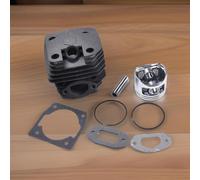 Cilindro y kit de motosierra de 44 mm y 45 mm de diámetro para motor de sierra de gasolina de 52 cc 58 cc, juego de piezas de repuesto con juntas de anillos, pin de metal gris (58 cc)