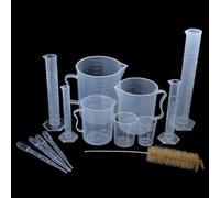 Cilindros de 10 ml, 25 ml, 50 ml, 100 ml, con gotero de pipetas y cepillo de tubo, equipo de laboratorio científico de 50 ml, 1000 ml, 250 ml, 500 ml, 1000 ml