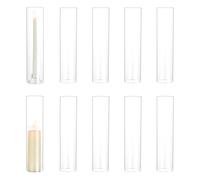 Cilindros de cristal para velas Portavelas de cristal: Hewory Set de 10 cilindros de cristal sin fondo para decoración de bodas farol de cristal para decoración de mesa boda Navidad portavelas