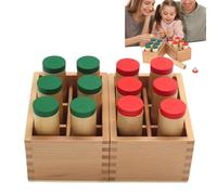 Cilindros de sonido genérico, educativo de madera interactivo, botellas de sonido, material auditivo sensorial, para cumpleaños, Navidad, materna educación motriz, finas necesidades especiales