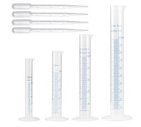 Cilindros Medidores de Plástico,Probeta graduada,Cilindro de Medición Laboratorio,Cilindro Graduado de Plástico,Probetas Graduadas,10 ml/25 ml/50 ml/100 ml,Con 4 cuentagotas