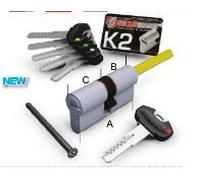 Cilindros Securemme K2 3200 QCS 30-50 mm. Preparado para el pomo de perfil europeo. Latón