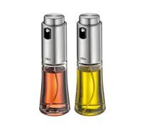 cilio Bari - Juego de vinagre y aceite (2 unidades, 80 ml, con dispensador, cristal y acero inoxidable)