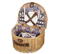 cilio Cesta de Picnic Salina para 4 Personas, Mimbre Trenzado, Bolsa | SALINA - Cesta de picnic para 4 personas con bolsa térmica extraíble, cubiertos, vasos y platos de mimbre trenzado