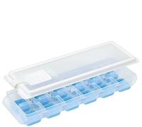cilio Cubo Plus - Molde para cubitos de hielo con tapa y base flexible, plástico de alta calidad, apto para lavavajillas, congelador, para 12 cubitos de hielo con borde de 3 cm de longitud