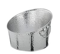 cilio Enfriador de bebidas | enfriador de botellas de metal | aspecto martillado | con 2 asas | recipiente refrigerador para vino, champán, cerveza, botellas y latas | cubo de hielo | altura: 25 cm,