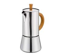 Cilio FIGARO Cafetera espresso de acero inoxidable, apta para todo tipo de cocinas, diámetro de 9,5 cm, apta para lavavajillas, cafetera moka, cafetera de 6 tazas, cafetera de camping, jarra de café