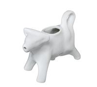 cilio Jarra de leche de vaca lechera, porcelana, con forma de vaca, con asa, jarra para leche de café y nata de café, decoración para mesa de desayuno, contenido 125 ml, color blanco