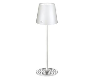 CILIO Lámpara de mesa LED SOLE, color blanco, regulable, con sensor táctil y función de memoria, ideal para interiores y exteriores, con cable USB-C, altura de 35 cm, diámetro de 11 cm