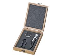 cilio LOMBARDIA - Set de vino (4 piezas, sacacorchos, vertedor, cortador de láminas, termómetro, caja de madera)