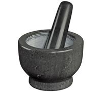 cilio Neptun - Mortero de granito con mortero de piedra, material natural, duradero y resistente, para pesto, hierbas y especias, diámetro de 13 cm, altura de 9 cm, 1,9 kg