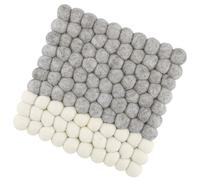 cilio Platillo Lana Due de Fieltro Lavable de Lana de Oveja para ollas Calientes, Platos, moldes y sartenes, Resistente al Calor hasta 100 °C, Bolas de Fieltro, 21 × 21 cm, Cuadrado, Gris-Blanco