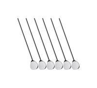 CILIO Set de 6 cucharas de cóctel con pajita plata