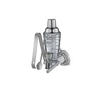 STEINER Cocktail Bar Set Kit 5Piezas Utensilios de Bar, Juego de Bar Cosmopolitan, Acero Inoxidable, Coctelera con Recetas, Cuchara de cóctel, medidor de Barra, colador de Barra, Pinzas para Hielo.