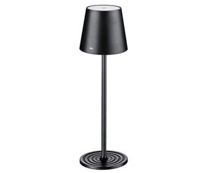 Cilio SOLE - Lámpara de mesa LED negra regulable con sensor táctil y función de memoria, ideal para interiores y exteriores, con cable USB-C, altura de 35 cm, diámetro de 11 cm