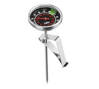 cilio Termómetro para leche | Acero inoxidable | Medidor de temperatura para líquidos | Para una perfecta espuma de leche | Clip ajustable | Marcas a 60 °C - 70 °C | Escala hasta 100 °C