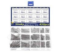 Cilky Juego surtido de resortes de 450 piezas | Resortes de compresión de acero inoxidable | Resortes para bolígrafos pequeños Compresión de resortes pequeños